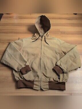 Vtg Union Line Workers Jacket Large Canvas Thermal Lined Work Chore Farm 90s